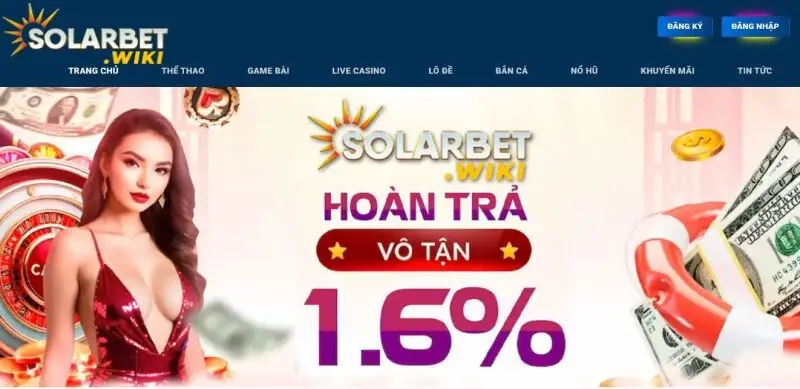 Giao diện website Solarbet thông minh dễ dùng 