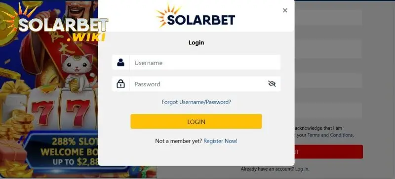 Đăng nhập Solarbet qua máy tính